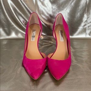 Fuschia point toe heels